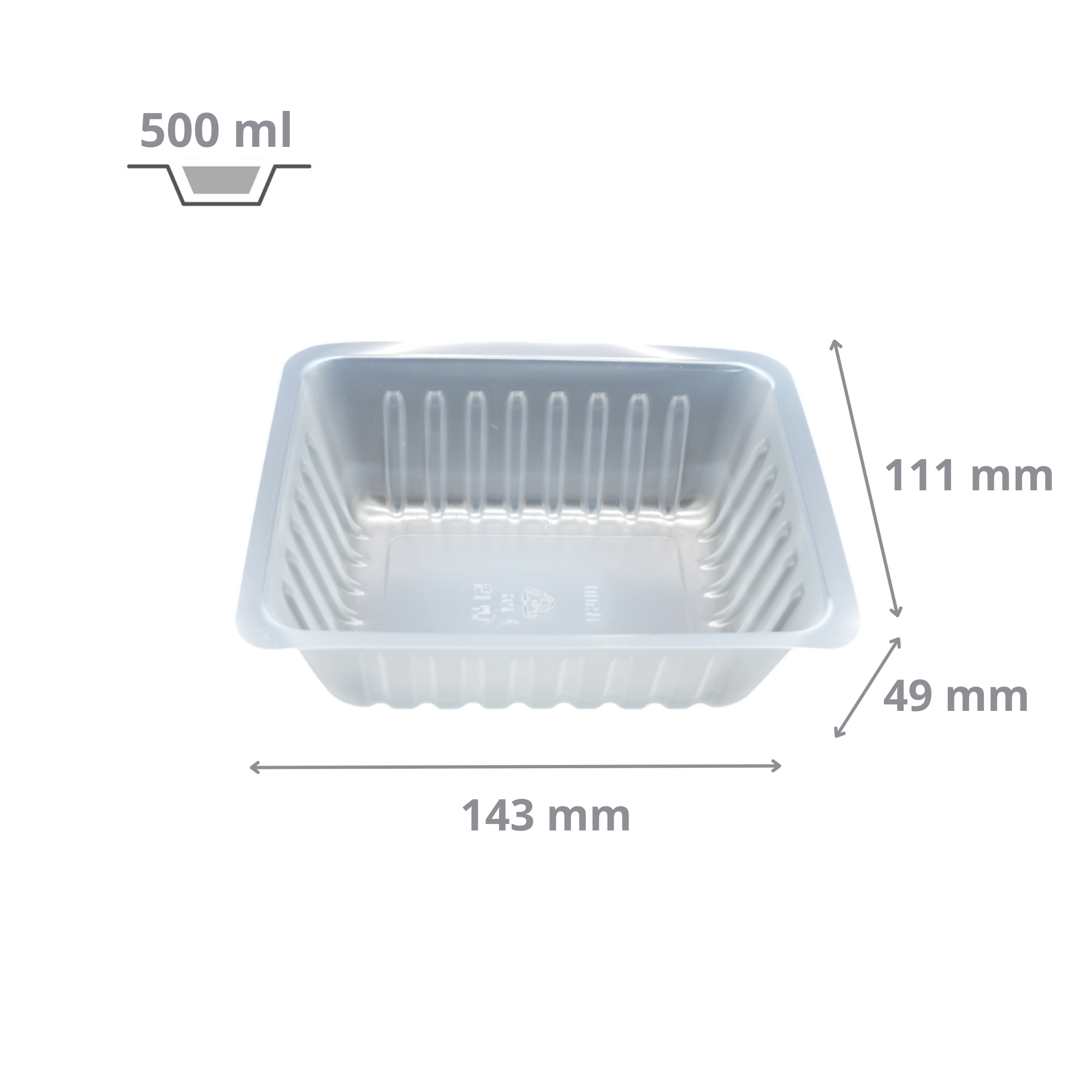 Barquette charcutière translucide 500 cc